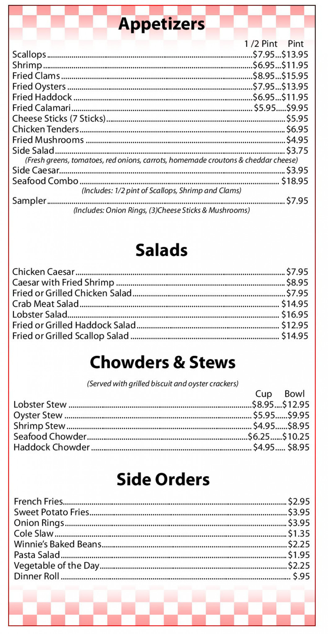 Lunch/Dinner Brunswick, ME Cameron's Lobster House